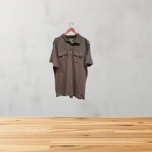 Old Navy Men’s Size XXL Army Green Polo Shirt Short Sleeve 2 Front Pockets